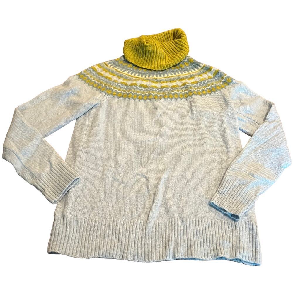Cynthia Rowley Women’s Wool Blend Fair Isle Cowl Turtleneck Sweater Medium